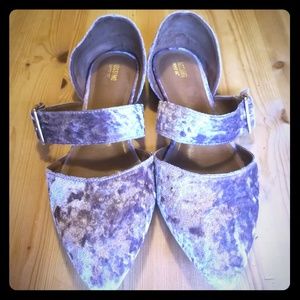 Blush Velour Mary Jane Flats